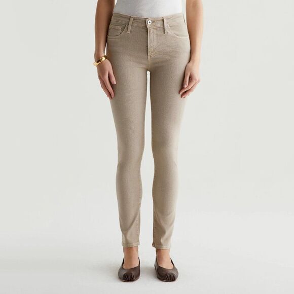 AG Adriano Goldschmied Beige The Farrah Skinny Ankle Pant - Picture 1 of 8